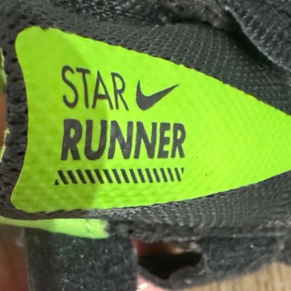Nike Kids Black and Neon Green Sneakers - Picture 2 of 3